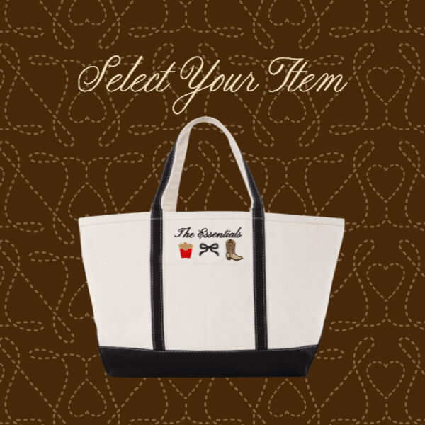 Flashing gift of tote, pouches, cocktail napkins and wine totes on a brown background.