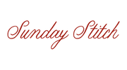 Red 'Sunday Stitch' text on a white background